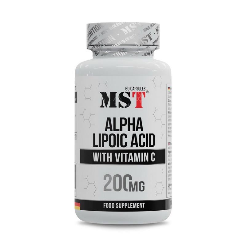 Альфа-липоевая кислота с витамином C MST Alpha Lipoic Acid with Vitamin C 200 mg 60 капс.