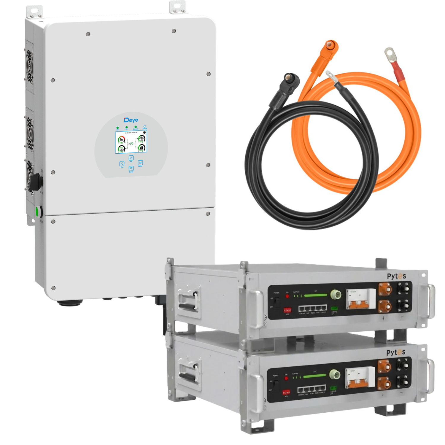 Комплект автономного энергоснабжения Deye SUN-10K-SG02LP1-EU-AM3 10 кВт и Pytes V5°α Plus H+ 2 шт. 5,12 кВт/год LiFePO4
