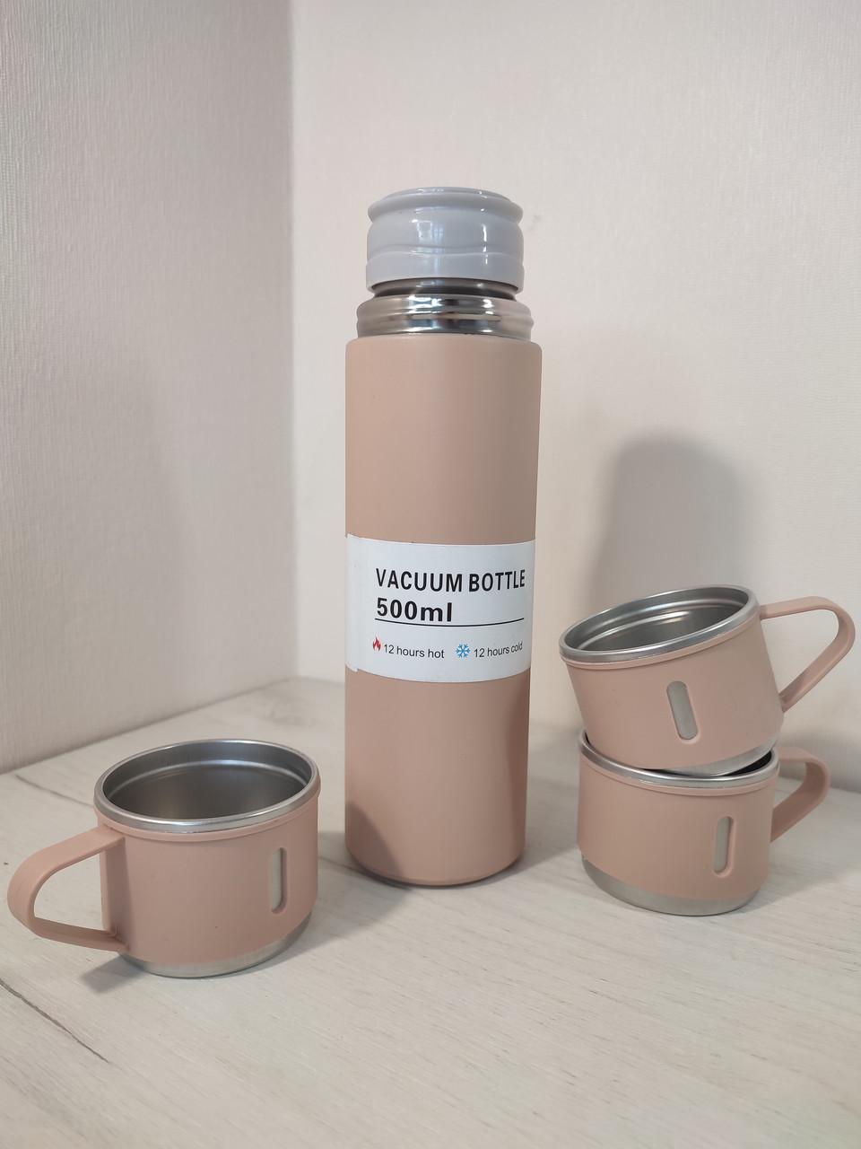 Термос Vacuum Flask SET вакуумный из нержавеющей стали Розовый - фото 3 Термос Vacuum Flask SET вакуумный из нержавеющей стали Розовый - фото 3