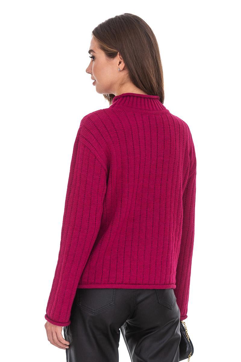 Джемпер с воротником-стойкой SVTR р. 46-48 Малиновый (557) - фото 8 Джемпер с воротником-стойкой SVTR р. 46-48 Малиновый (557) - фото 8