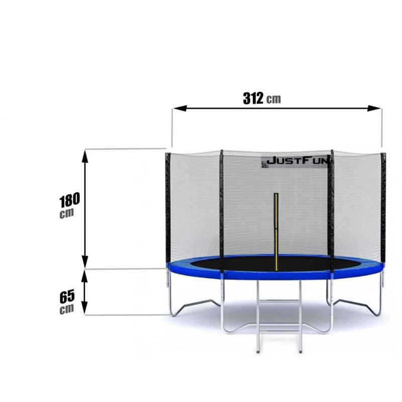 Батут Just Fun с сеткой 312 см Blue + лестница - фото 2