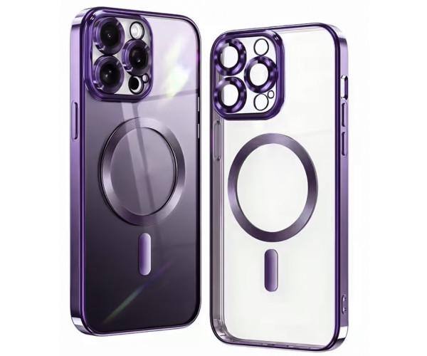 Чехол силиконовый Fashion Shining для iPhone 16 Pro с поддержкой беспроводной зарядки Фиолетовый (49882)