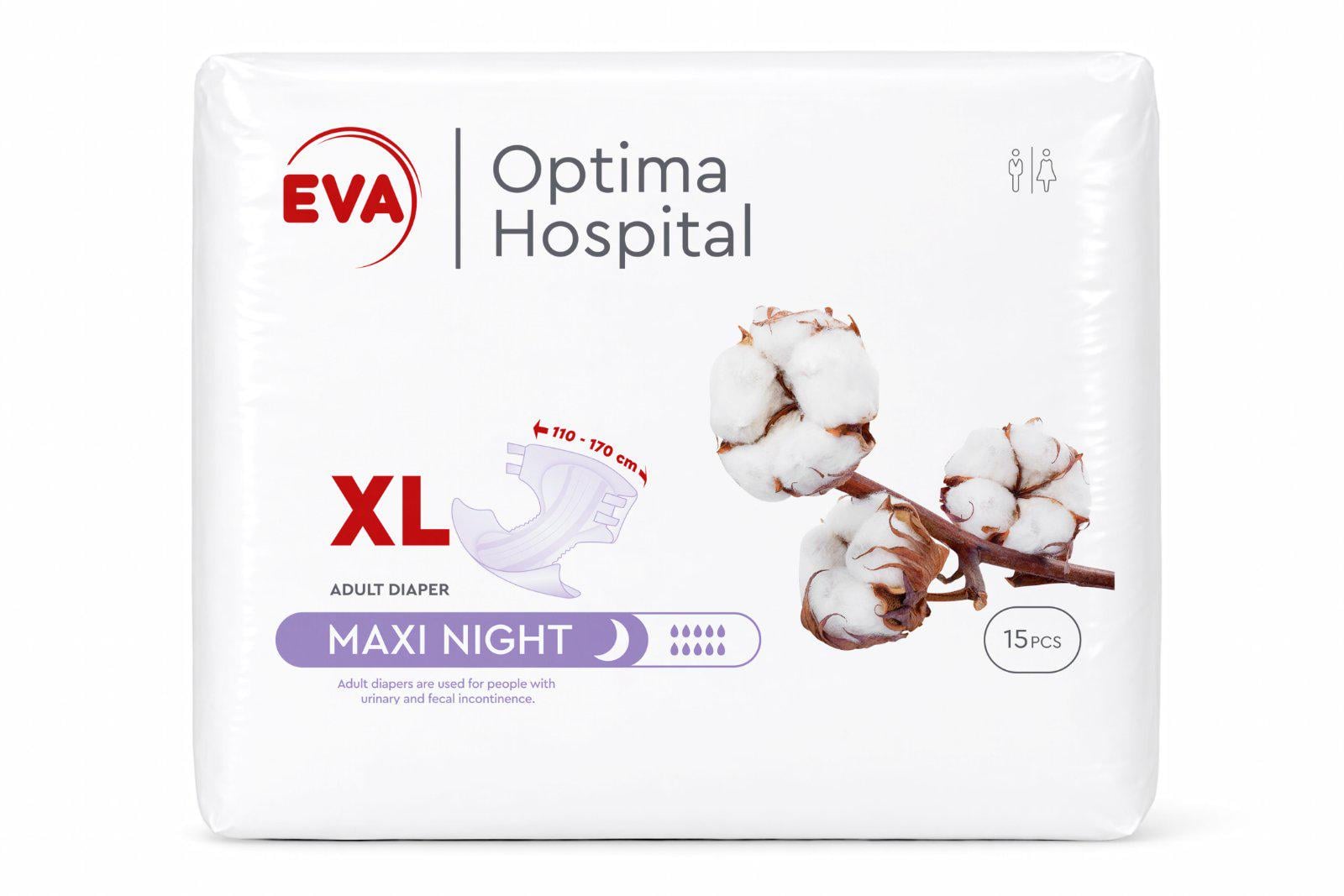 Подгузники для взрослых EVA optima hospital Maxi Night XL (0000012)