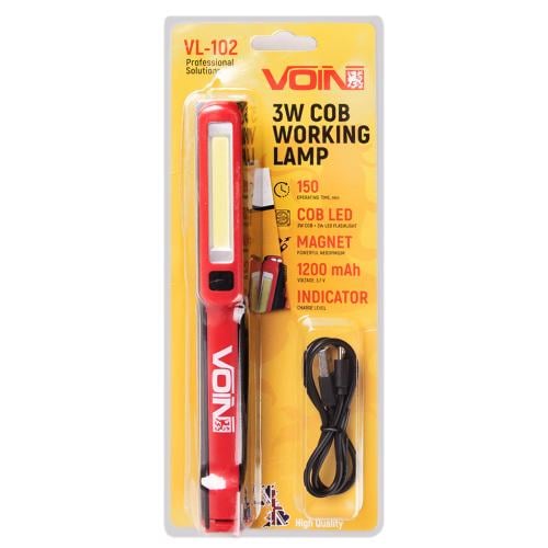 Фонарь Voin VL-102 3W-COB 3W XPE/1200 mAh/магнит