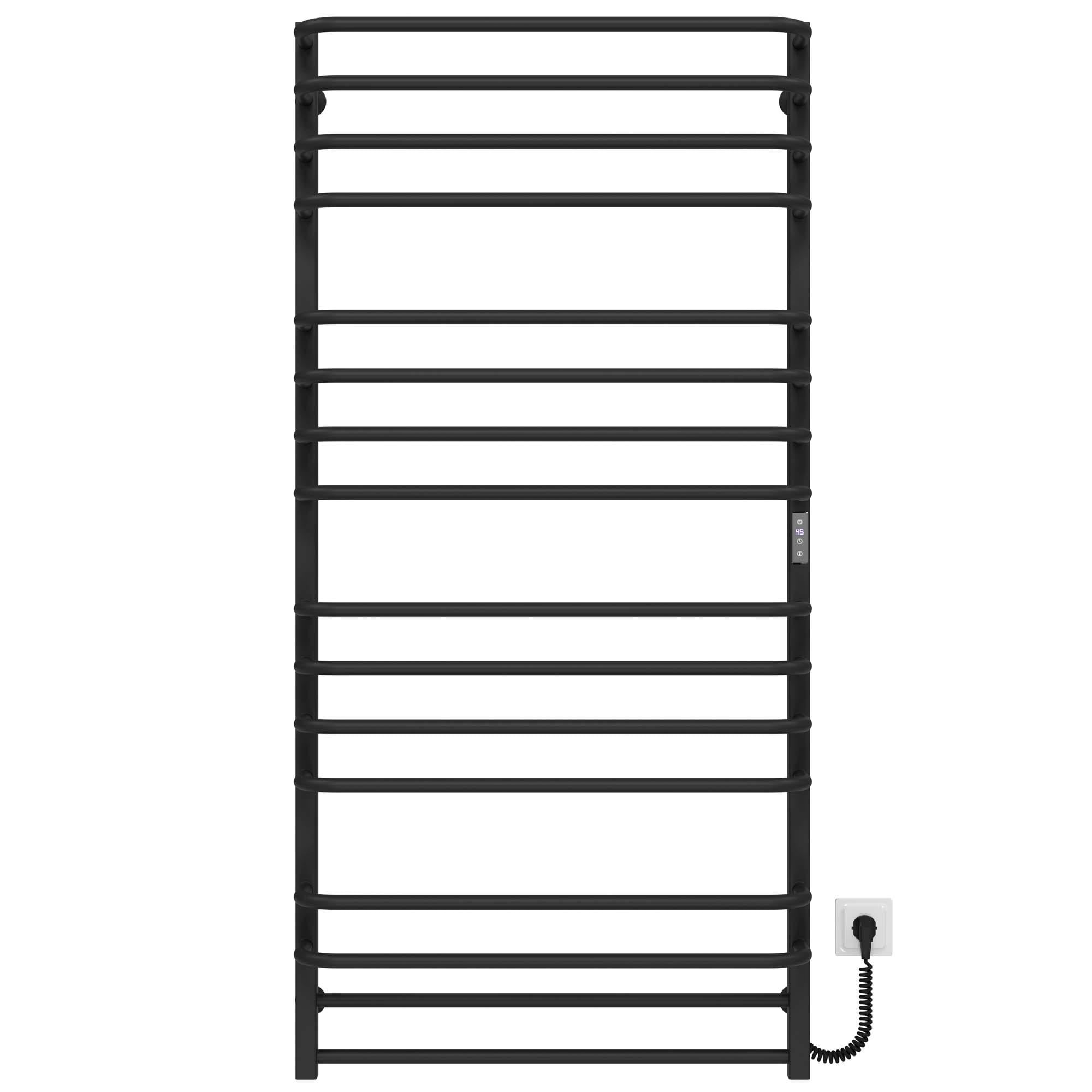 Рушникосушарка електрична Deffi Lux П16 WD04 праве підключення нержавіюча сталь 700х1500 мм Чорний (A.LU.150.70.16.E.B.R.2)