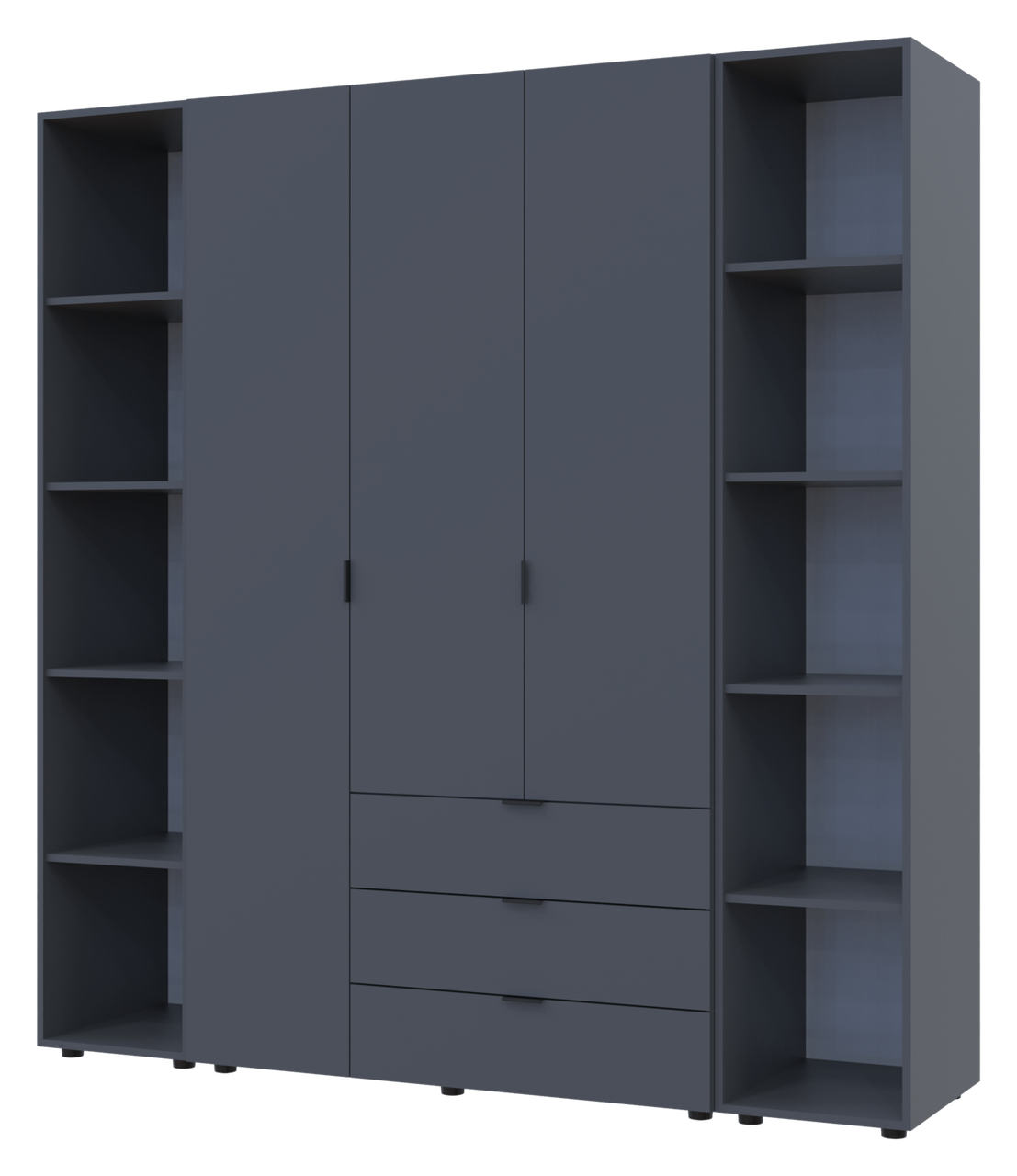 Комплект шкафов для спальни Doros Гелар с 2 этажерками 3 ДСП 192,6х49,5х203,4 см Графит (42005060)