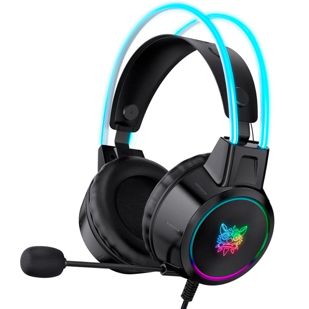 Навушники ігрові Onikuma X15 Pro з мікрофоном і RGB підсвічуванням Чорний