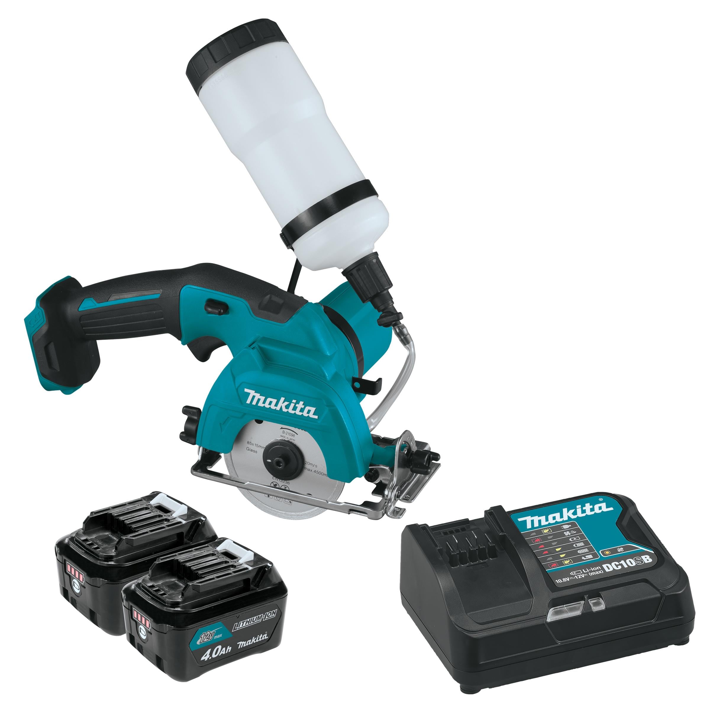 Аккумуляторная машинка для резки стекла Makita CC301DSME + 2 АКБ 10,8 V 4 Ah + З/У алмазная дисковая пила ручная электрическая (4032)