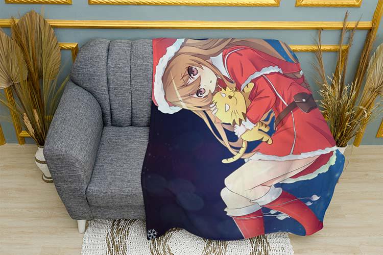 Плед плюшевый Taiga Aisaka Toradora Christmas miracle однослойный 135х150 см (114639)