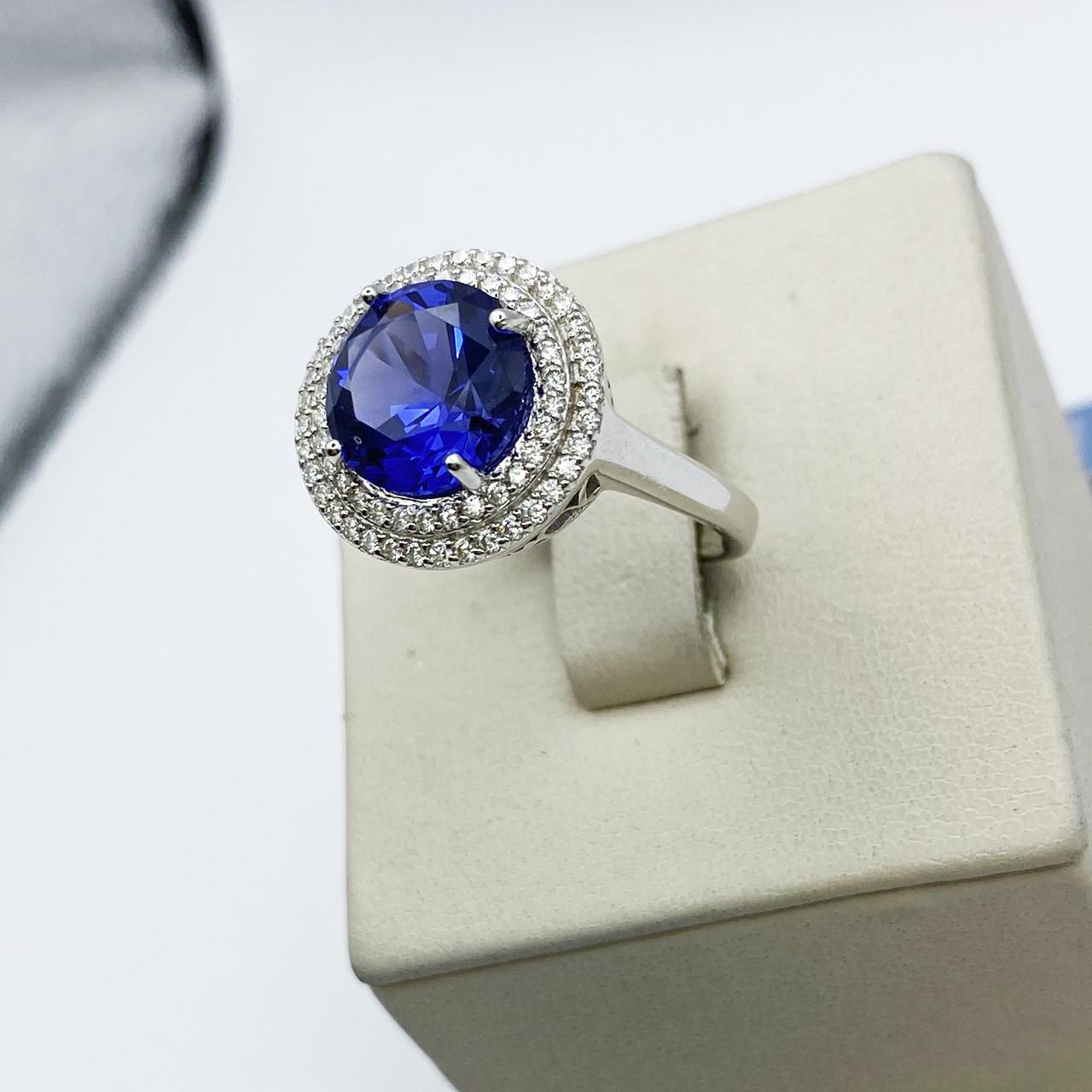 Кольцо серебряное с nano сапфиром р. 17 4,81 г (1947609726)