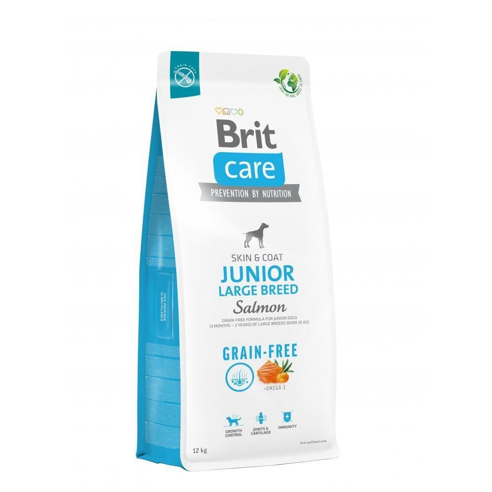 Корм сухий для молодих собак Brit Care Dog Grain-free Junior Large Breed беззерновий великих порід з лососем 12 кг (арт.172201/558865)