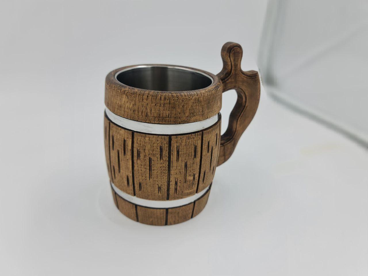 Кружка для пива из дерева 0,5 л Коричневый (28410301) - фото 3 Кружка для пива из дерева 0,5 л Коричневый (28410301) - фото 3