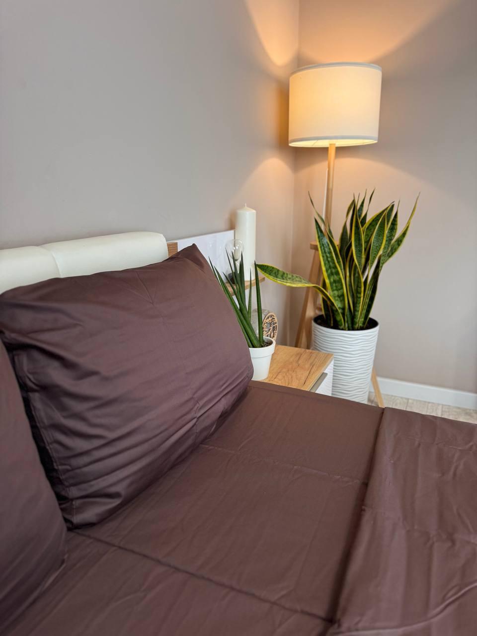 Постільна білизна сатин євро 200х220 см наволочки 70х70 см 2 шт. Коричневий (Д-Al-satin-004-03) - фото 2 Постільна білизна сатин євро 200х220 см наволочки 70х70 см 2 шт. Коричневий (Д-Al-satin-004-03) - фото 2