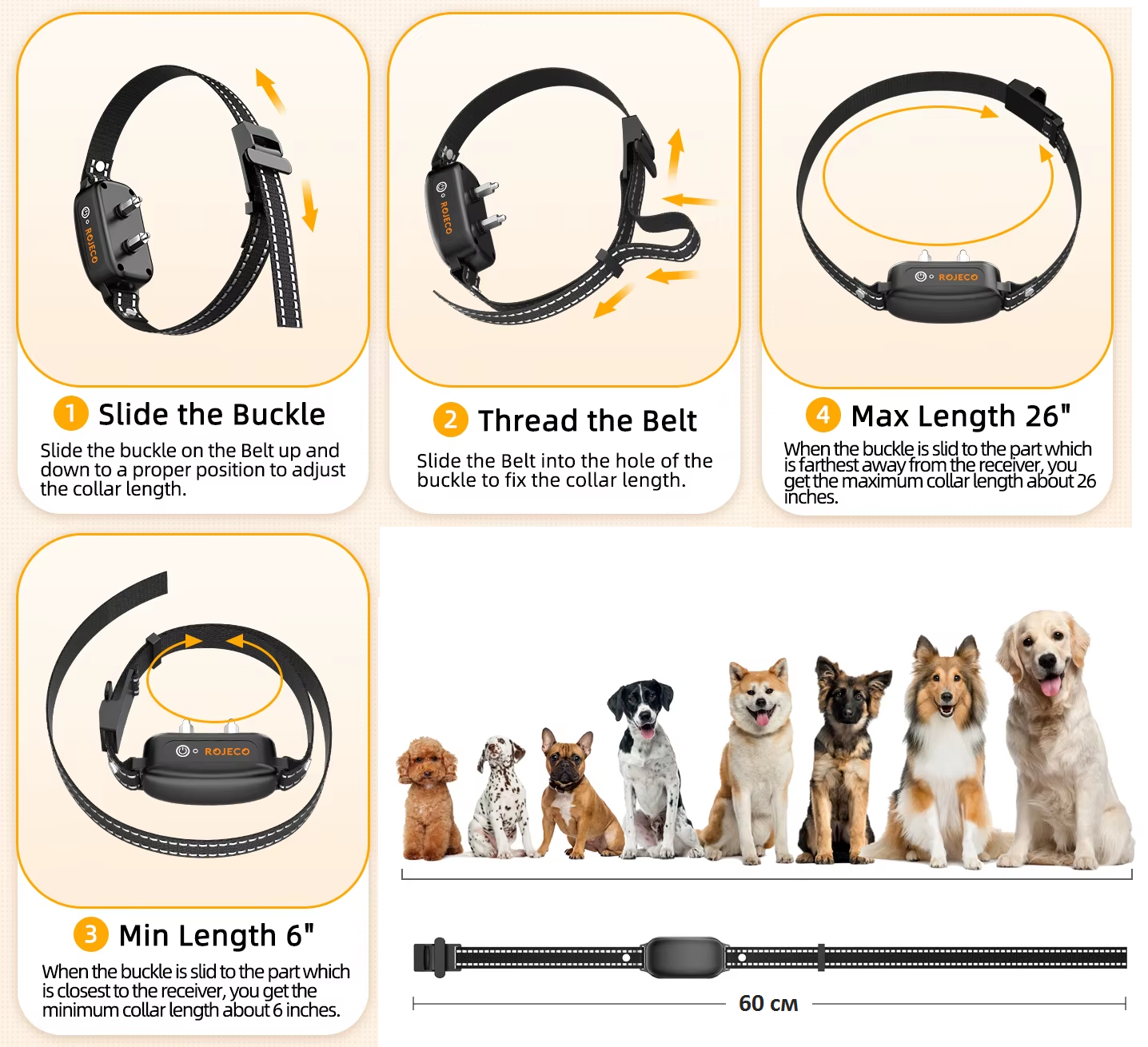 Електронний Ошийник для дресирування і корекції поведінки собак ROJECO PD521 1000 м - фото 8 Електронний Ошийник для дресирування і корекції поведінки собак ROJECO PD521 1000 м - фото 8