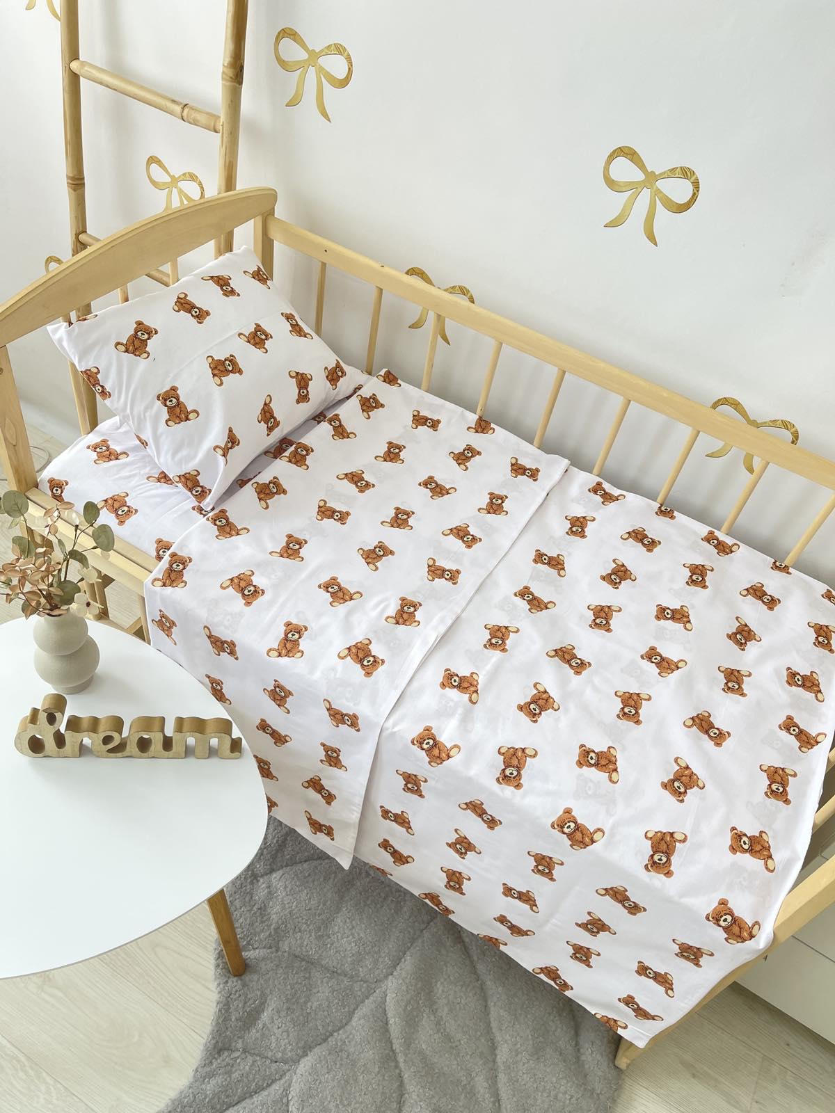 Комплект постільної білизни в дитяче ліжечко 3в1 120x60 см (830)