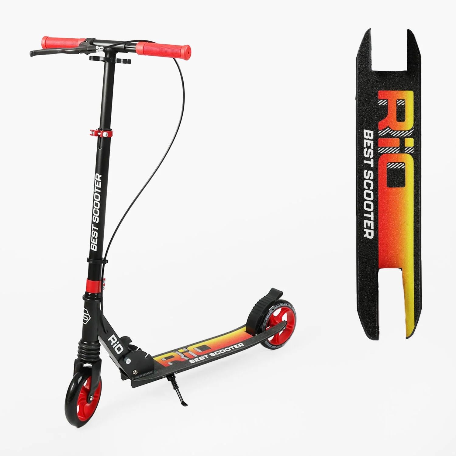 Самокат двухколесный Best Scooter передний амортизатор/ручной тормоз Оранжевый (R-80960) Самокат двухколесный Best Scooter передний амортизатор/ручной тормоз Оранжевый (R-80960)