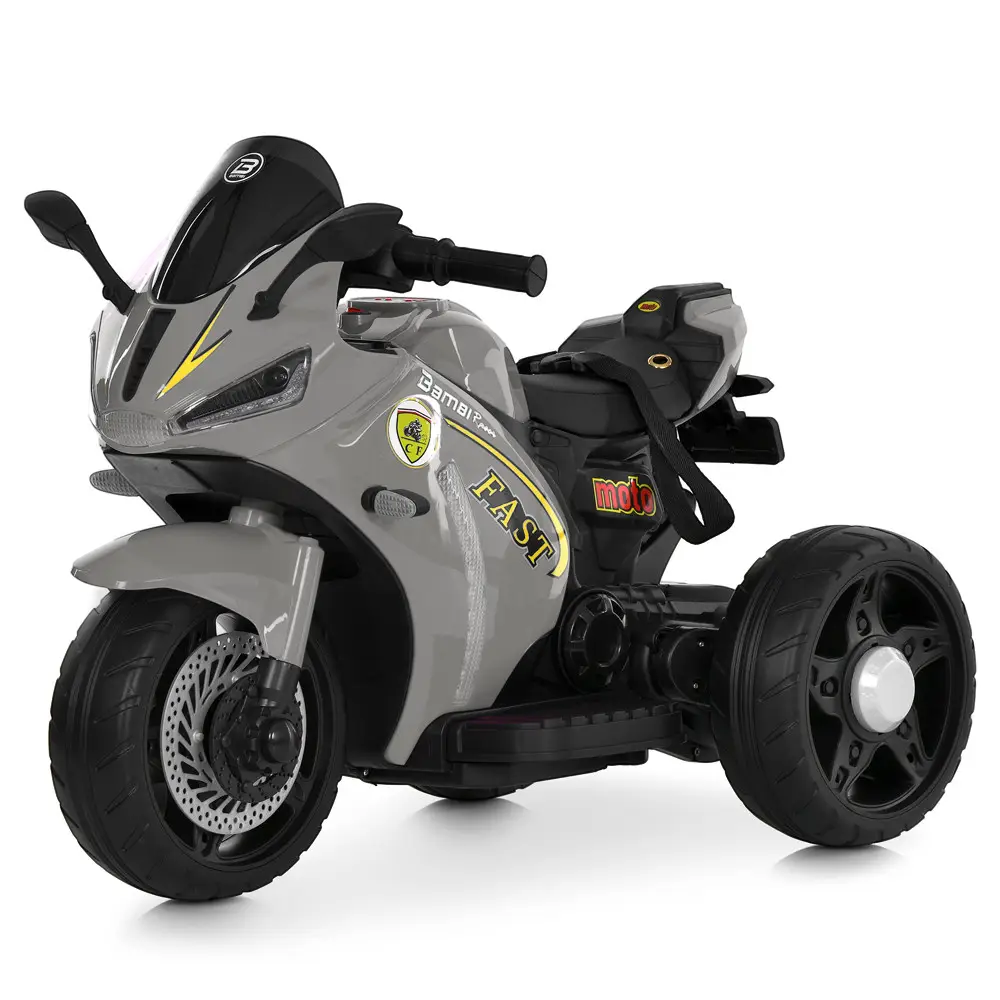 Электромотоцикл детский Bambi Racer M 6345ELR-11 на EVA колесах с пультом управления Серый