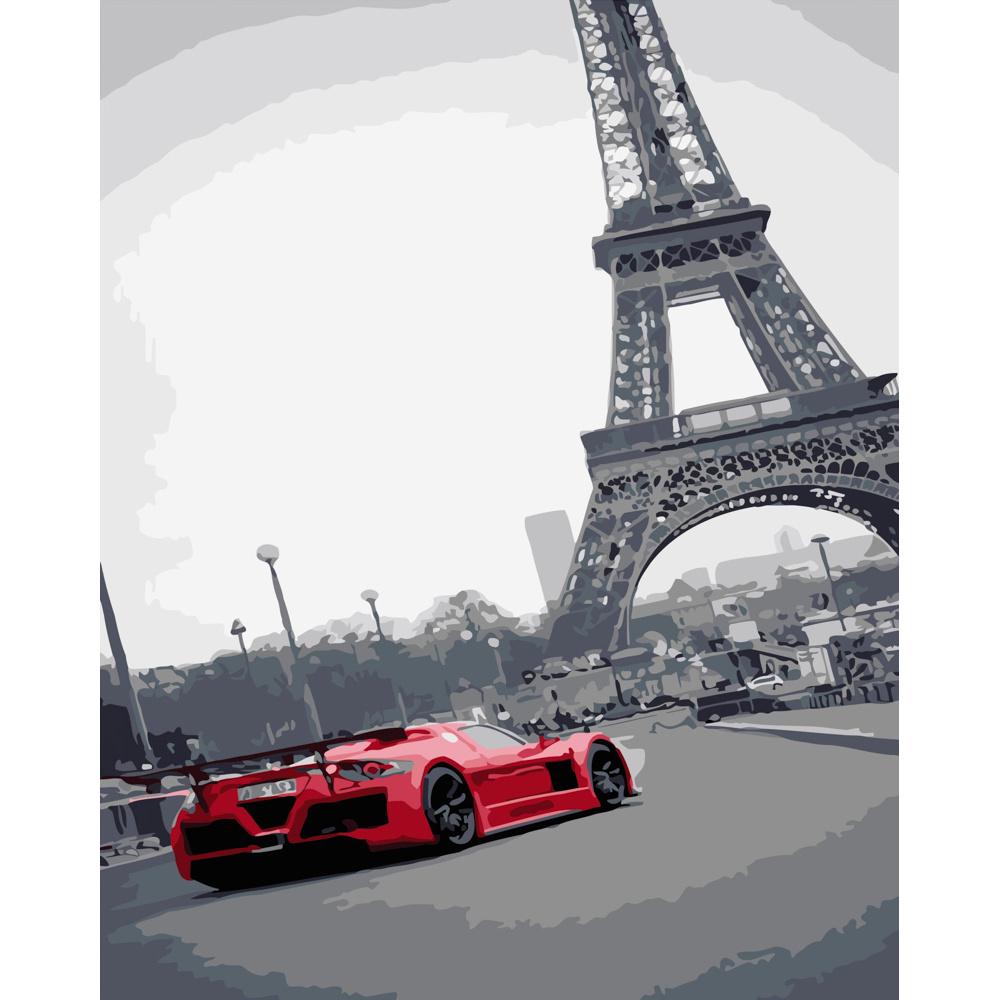 Картина по номерам Strateg Премиум Авто в Париже 40х50 см (DY227)