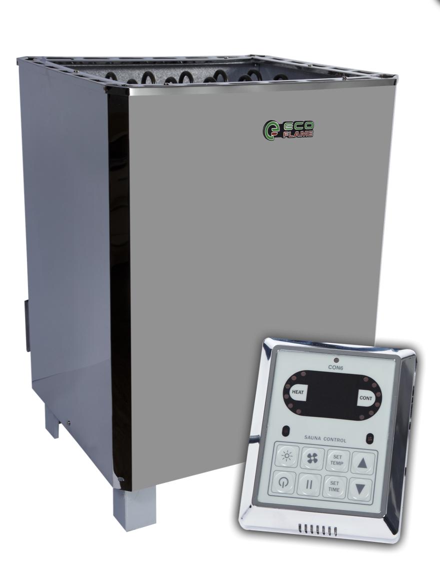 Электрическая печь для сауны и бани EcoFlame SAM D-12 12 кВт + пульт CON6