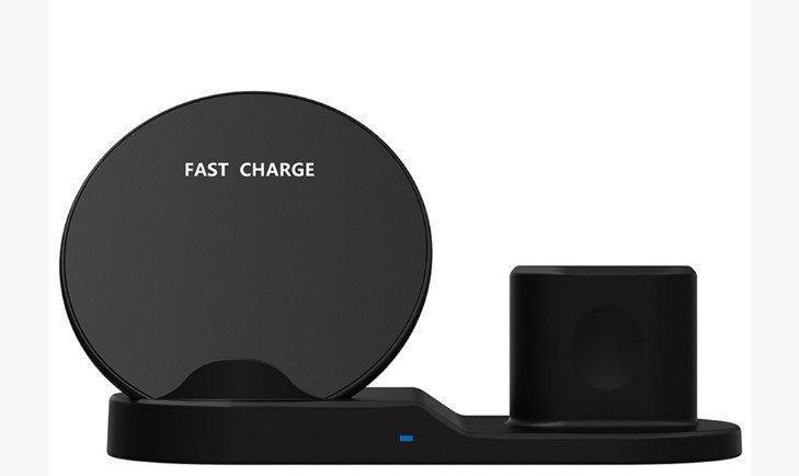 Беспроводное зарядное устройство Wireless fast charge 3in1 подставка док станция Qi/Lightning - фото 5