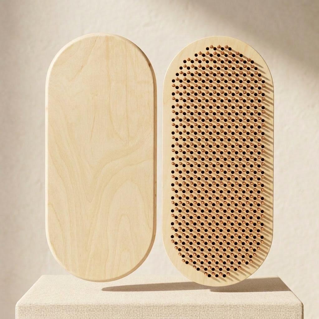 Доска Садху Krok Минимализм овал омедненные гвозди 10 мм Натуральное дерево (TY-014-2)