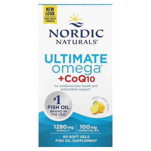 Омега-3 Nordic Naturals Ultimate Omega + CoQ10 Lemon 60 жидких капс. (NOR-01890)