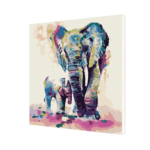 Картина по номерам Lesko DIY Семья слонов 40x50 см (GX2855)