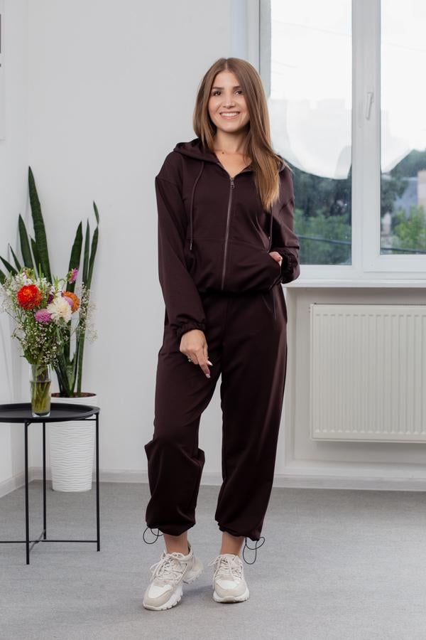 Спортивный костюм женский AKSAN двойка S Темно-коричневый (25.2738_dark-brown_42(S))