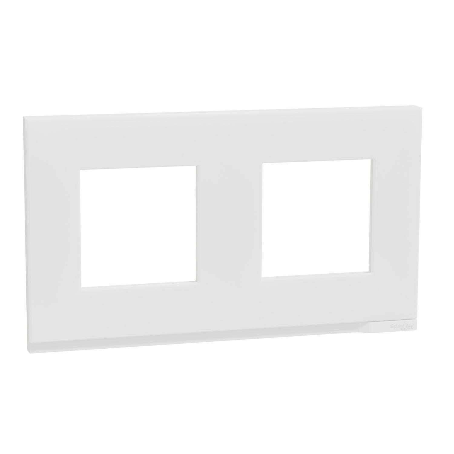 Рамка двухместная Schneider Electric Unica Pure горизонтальное матовое стекло Белый (NU600489)
