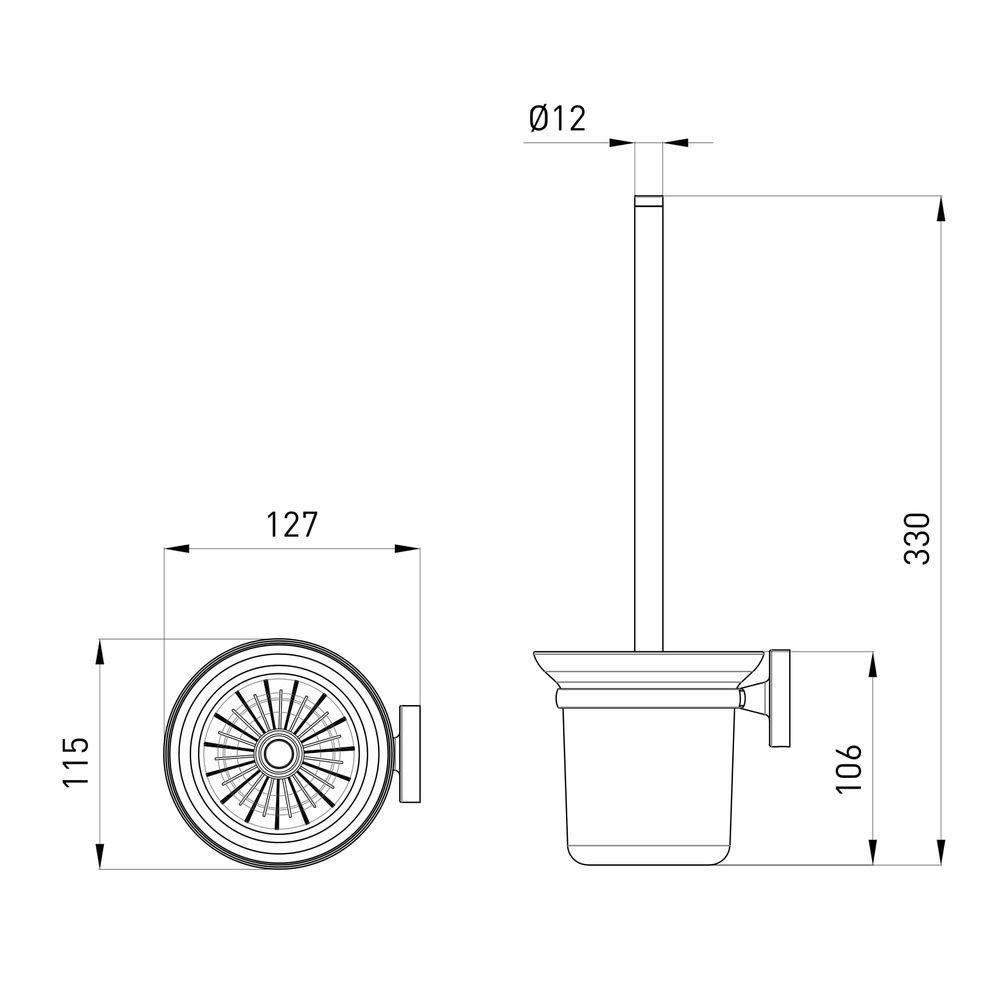 Ершик для унитаза VOLLE Cuadro 2535.250104 подвесной Черный (ANT-80903) - фото 2 Ершик для унитаза VOLLE Cuadro 2535.250104 подвесной Черный (ANT-80903) - фото 2