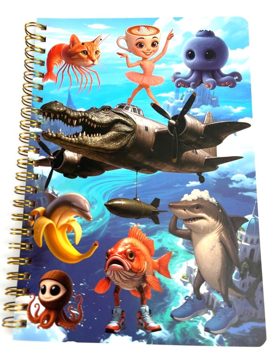 Блокнот Итальянская мема Brainrot Бомбардиро Крокодило (2930710329)