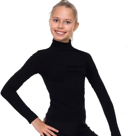 Футболка VLKN длинный рукав воротник стойка р. 38 152 см Черный (6936116100807)