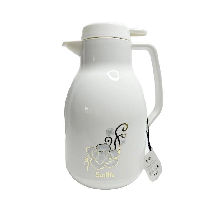 Термос-кувшин Sunlife CF36200 со стеклянной колбой 2 л Бело-золотистый (16504)