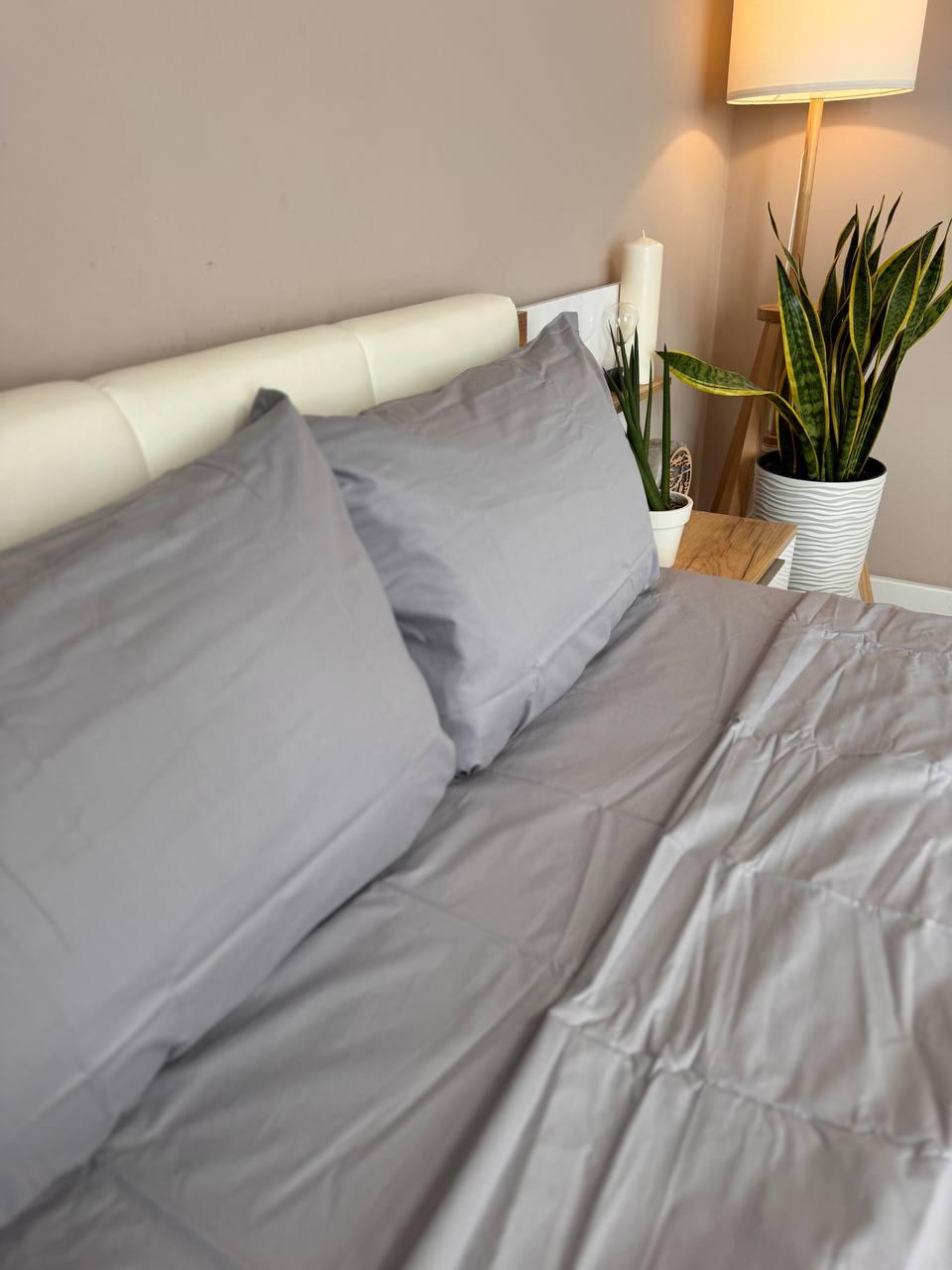 Постільна білизна сатин євро 200х220 см наволочки 70х70 см 2 шт. Сірий (Д-Al-satin-006-03) - фото 4 Постільна білизна сатин євро 200х220 см наволочки 70х70 см 2 шт. Сірий (Д-Al-satin-006-03) - фото 4