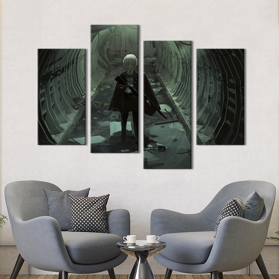 Картина на холсте Воинствующая аниме-девушка 129x90 см (1430-42)