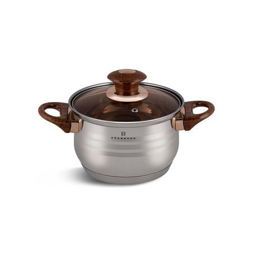Набор кастрюль Edenberg из нержавеющей стали с коричневыми ручками 12 предметов - фото 4