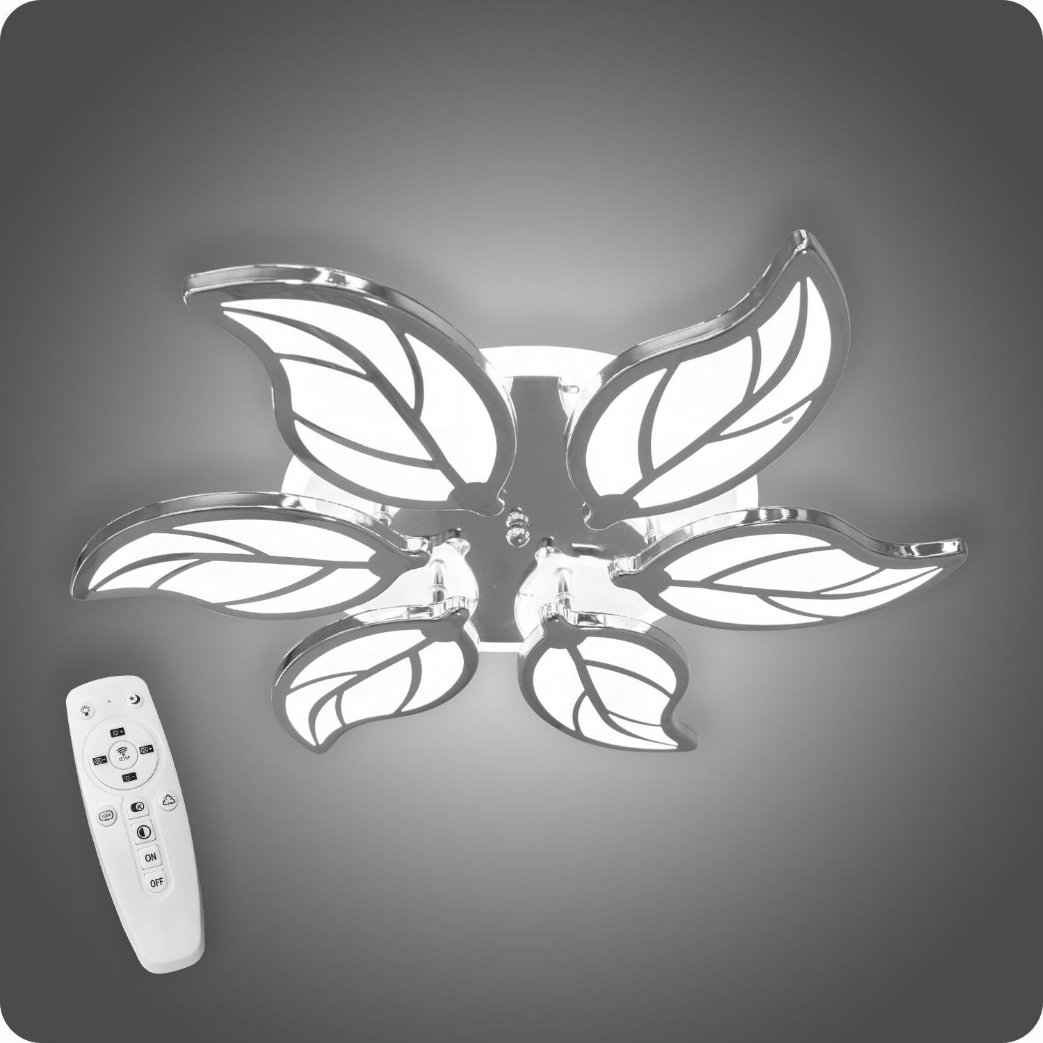 Люстра світлодіодна 517 Dlight 3color з пультом 105 Вт Хром (01937)