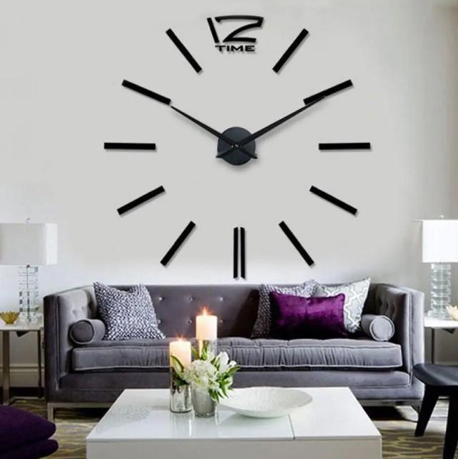 Годинник настінний Idea 12Time 3Д інтер'єрний d 60-130 см Black