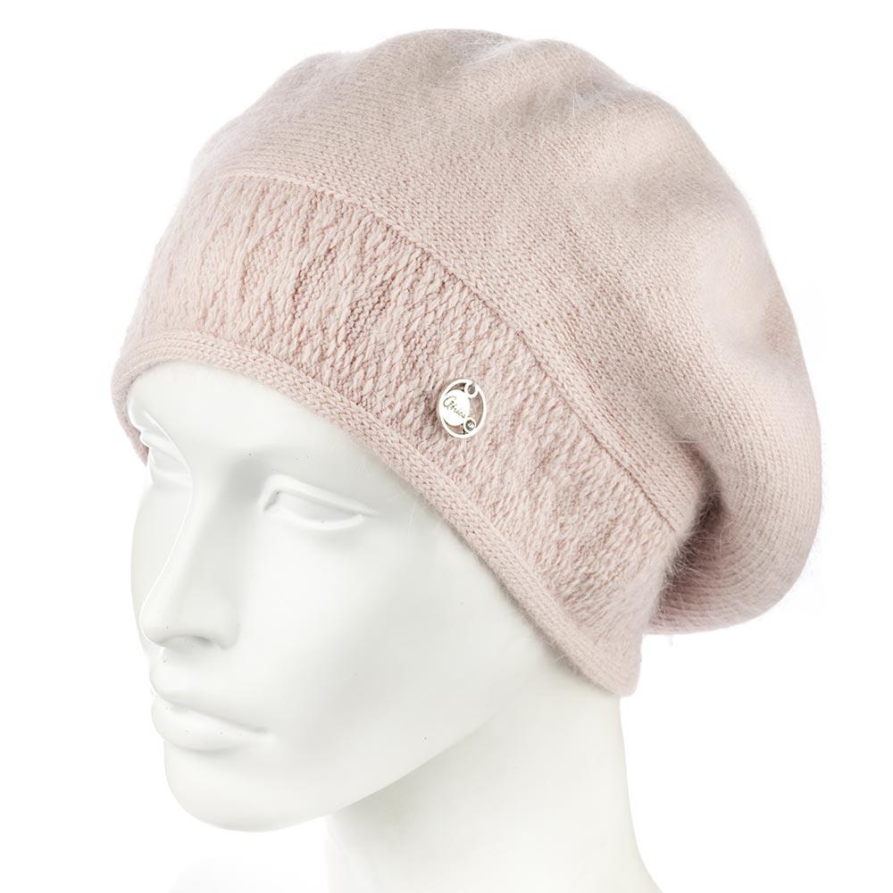 Берет женский зимний Atrics WH913 двойной ангоровый Кремовый