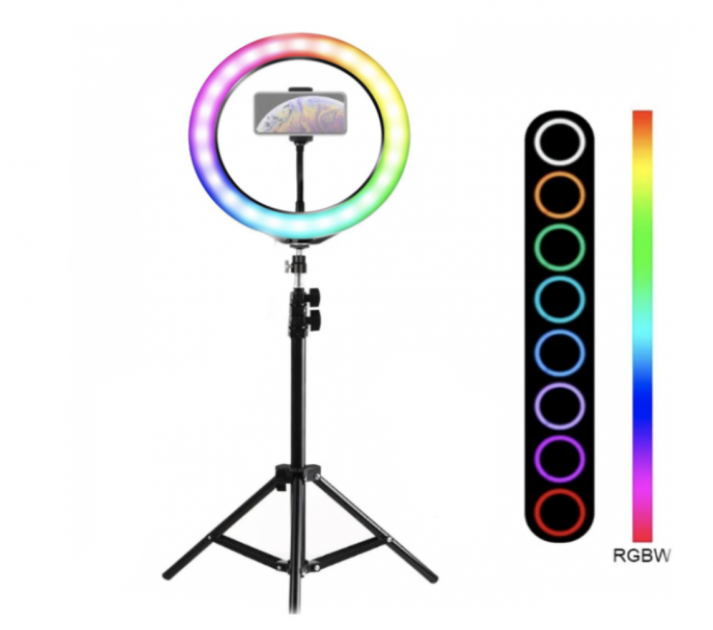 Кольцевая лампа RGB MJ-33 светодиодная 33 см со штативом (MS-12412) - фото 5