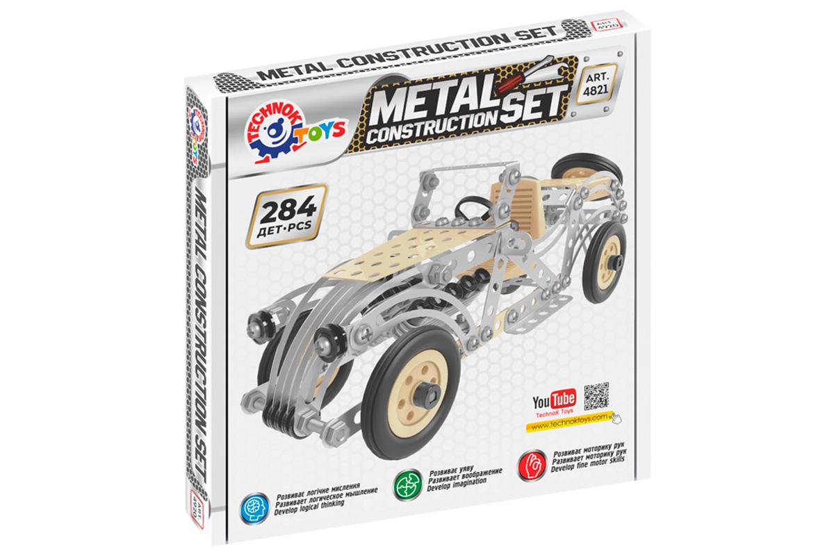 Конструктор металический ТехноК Ретро машина 284 деталей (4821)