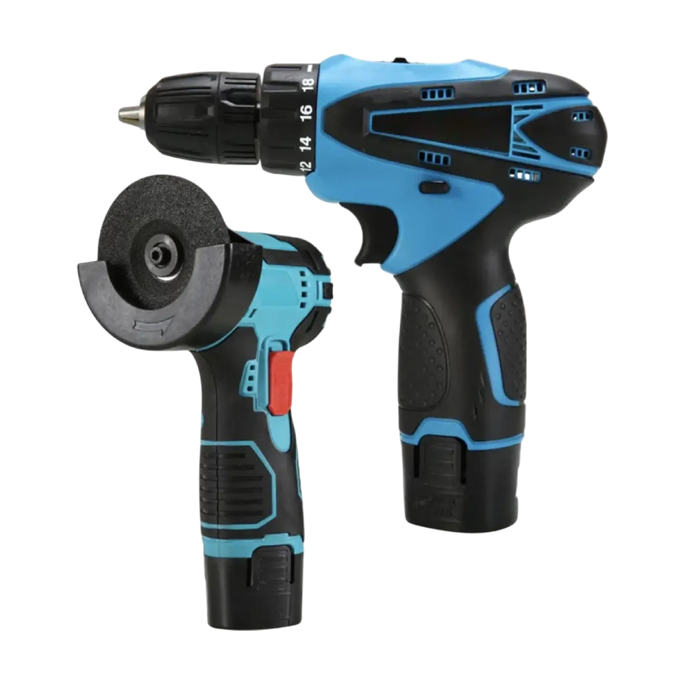 Набор инструментов аккумуляторных 2в1 шуруповерт и болгарка 2 акб (40100)