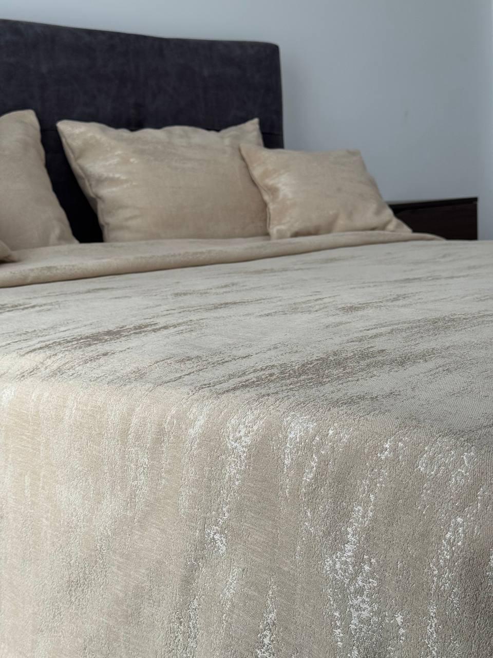 Покрывало Мрамор 240х250 см Бежевый (22000-4-240x250cm) - фото 3 Покрывало Мрамор 240х250 см Бежевый (22000-4-240x250cm) - фото 3