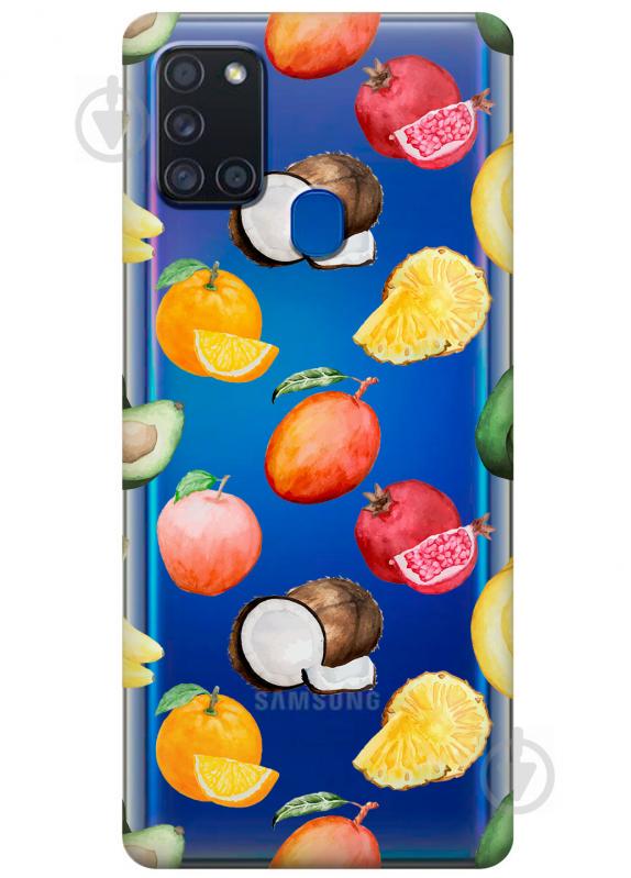 Силиконовый чехол iSwag для Samsung Galaxy A21s Фрукты (KS2781)