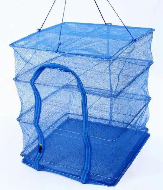Сетка для сушки рыбы мяса овощей грибов 35x35x75 см Синий - фото 5