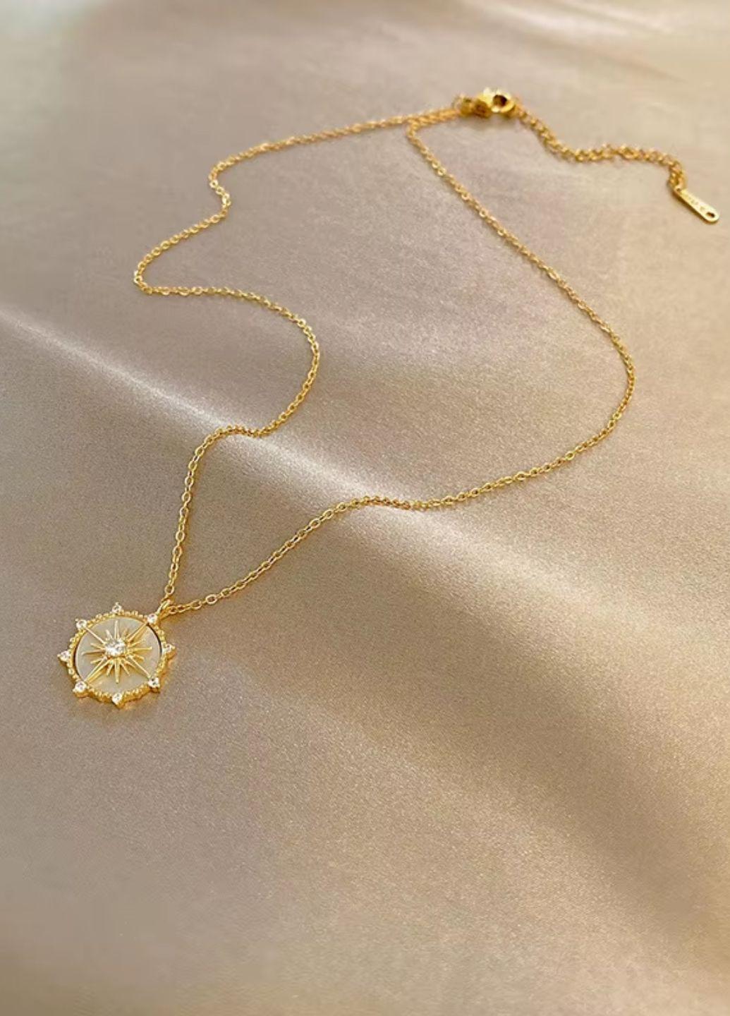 Ланцюжок з кулоном компасом 15841 Золотистий