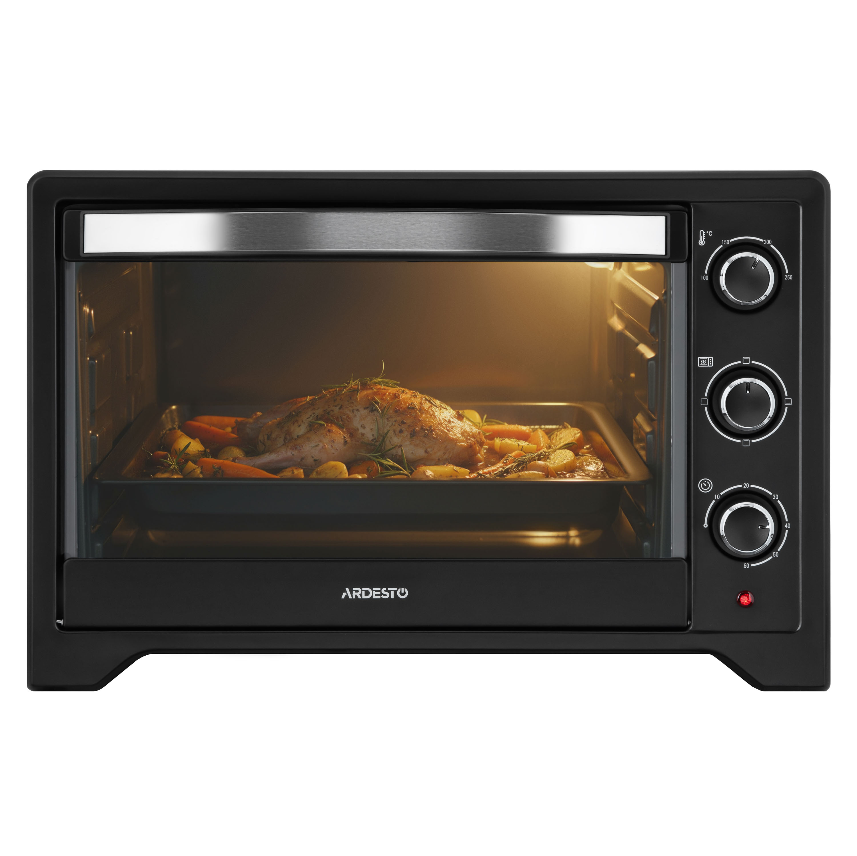 Печь электрическая Ardesto MO-T45B 45 л регулировка температуры 100-250 °C 2015 Вт Черный (MO-T45B)