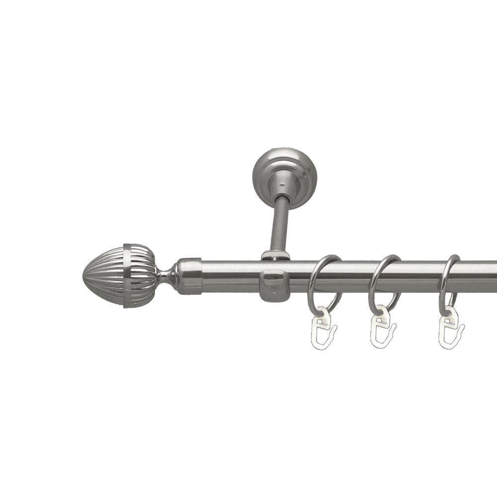 Карниз Orvit Одеон металевий однорядний відкритий гладка труба кільце металеве 19 мм 160 см Нержавіюча сталь (00-00015974)