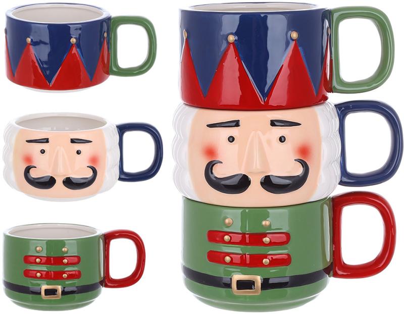 Чашки керамічні Лускунчик 3 шт. 380 мл