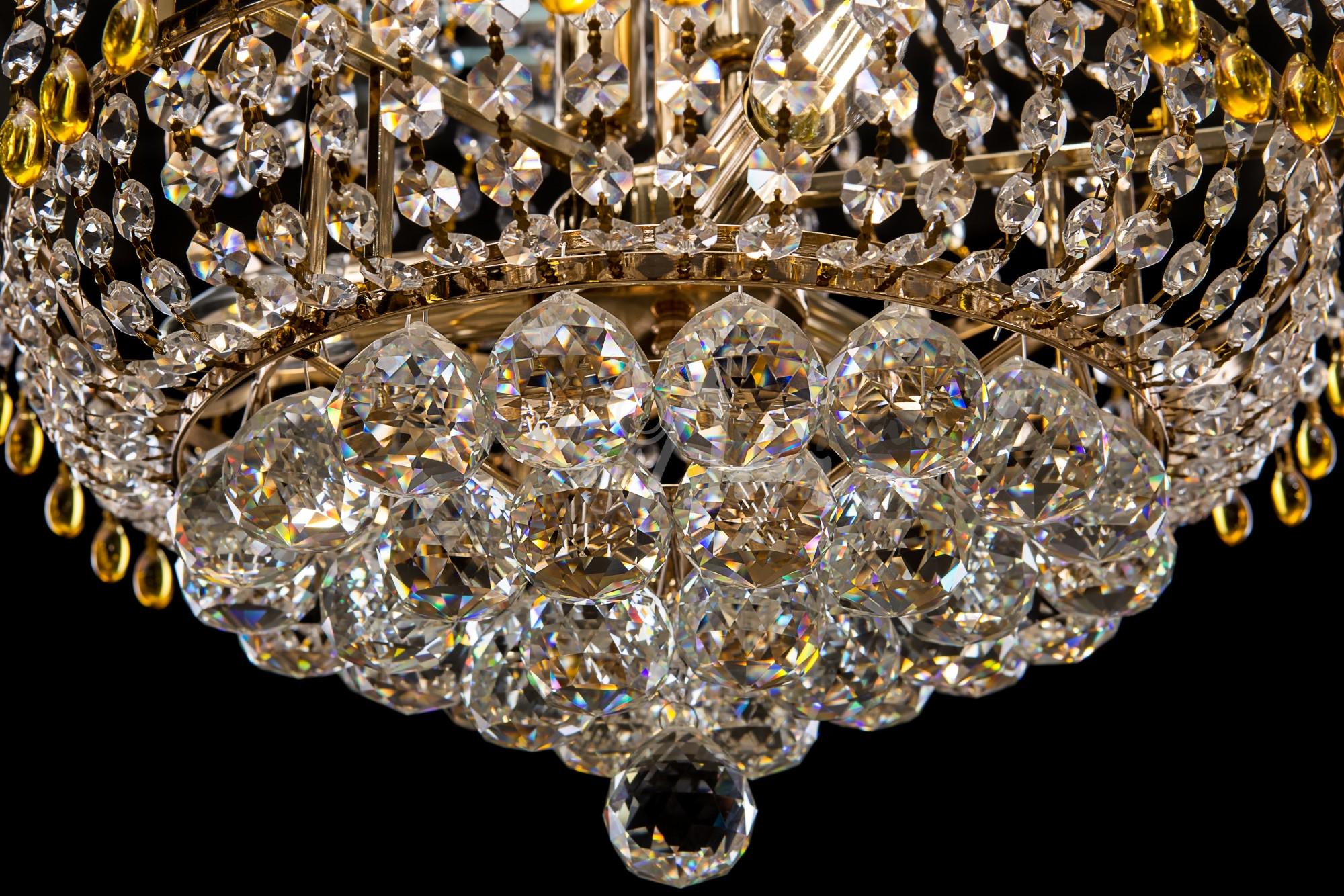 Кришталева люстра L8401/3/2 FGD-WT YE Білий/Золото (AN000431) - фото 2 Кришталева люстра L8401/3/2 FGD-WT YE Білий/Золото (AN000431) - фото 2